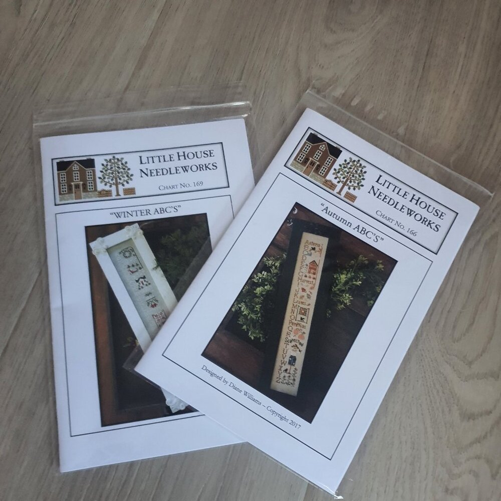 Little House Needleworks Winter Autumn ABC Cross Stitch Pattern Floss Embroidery